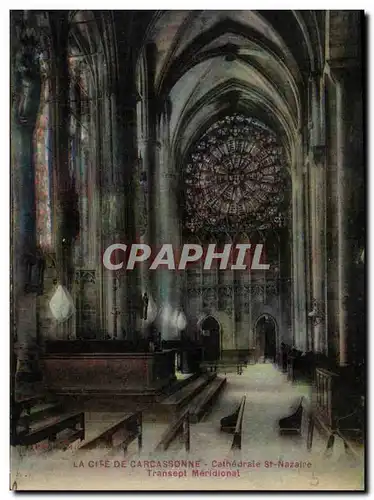 Cartes postales La Cite De Carcassonne Cathedrale St Nazaire Transept Meridional