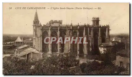 Cartes postales La Cite de Carcassonne L&#39Eglise Saint Nazaire partie gothique
