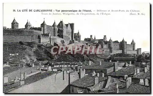 Cartes postales La Cite De Carcassonne Vue panoramique de I&#39Ouest