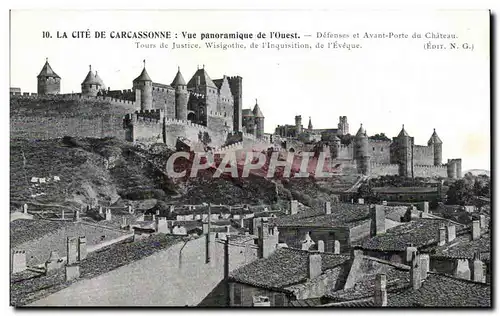Cartes postales La Cite De Carcassonne Vue panoramique de I'Ouest