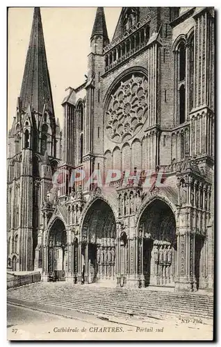 Cartes postales Cathedrale De Chartres Portail sud