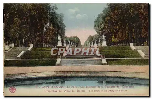 Cartes postales Saint Cloud Le Parc Les Escaliers de la Terrasse de L&#39Orangerie