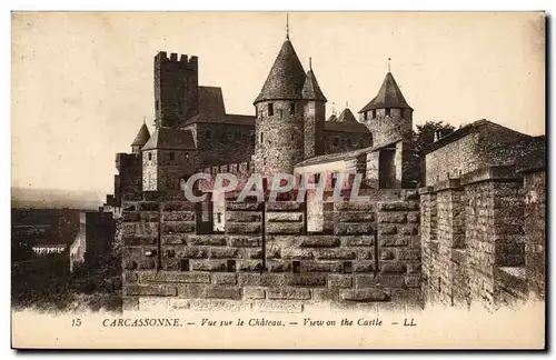 Ansichtskarte AK Carcassonne Vue sur le Chateau View On the Castle