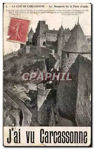 Cartes postales Carcassonne Les Remparts de la Porte d&#39Aude
