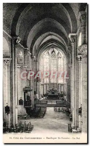 Ansichtskarte AK Carcassonne Basilique St Nazaire La Nef