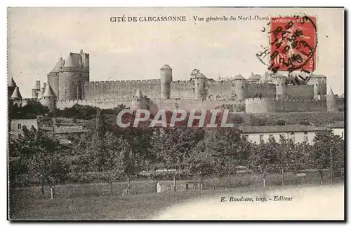 Ansichtskarte AK Carcassonne L&#39Aude et la Cite Vue Generale du Nord Ouest