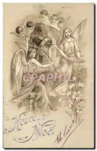 Cartes postales Heureux Noel Fantaisie Arc ange Angel