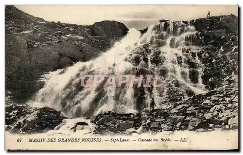 Cartes postales Massif Des Grandes Rousses Sept Laux Cascade du Breda Publicite Shampoing shampoo Petrole Hahn