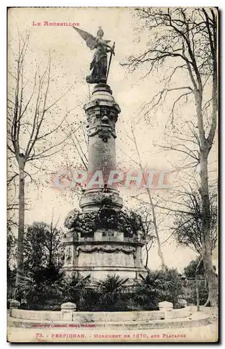 Cartes postales Perpignan Monument De 1870 Aux Platanes