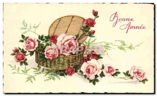 Cartes postales Fantaisie Fleurs Bonne Annee