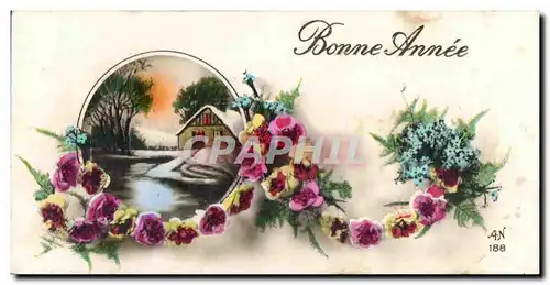 Cartes postales Fantaisie Fleurs Bonne Annee