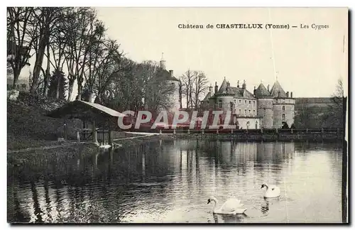 Ansichtskarte AK Chateau de Chastellux Les Cygnes