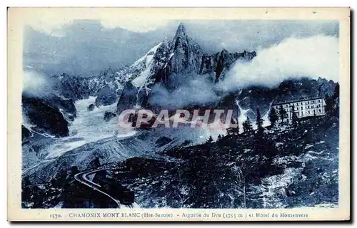 Cartes postales Chamonix Mont Blanc Aiguille du Dru et Hotel du Montenvers