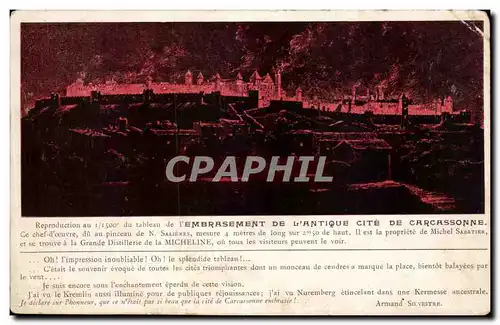 Cartes postales L&#39Embrasement De L&#39Antique Cite De Carcassonne