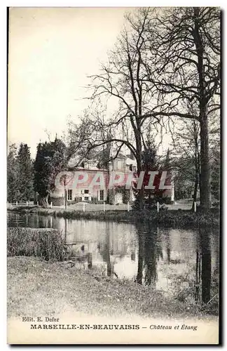 Ansichtskarte AK Marseille En Beauvaisis Chateau Et Etang