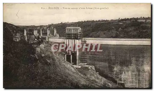 Cartes postales Eguzon Vue En Amont D&#39Une Ecluse