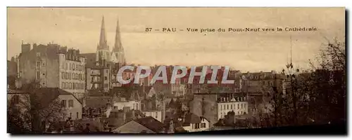 Cartes postales Pau Vue Prise du Pont Neuf Vers la Cathedrale