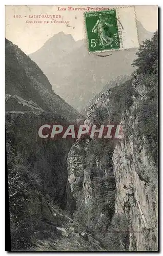 Ansichtskarte AK Les Hautes Pyrenees Saint Sauveur Gouffre de l&#39echelle