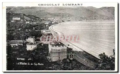 Cartes postales Menton Vu du Cap Martin Restaurant de la plage