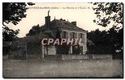 Cartes postales Rouvres les Bois La Mairie et I'Ecole