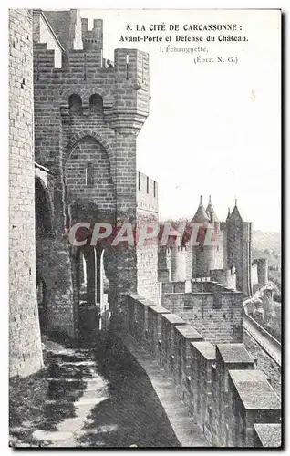 Ansichtskarte AK La Cite De Carcassonne Avant Porte et Defense du Chateau