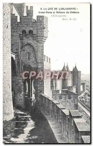 Cartes postales La Cite De Carcassonne Avant Porte et Defense du Chateau