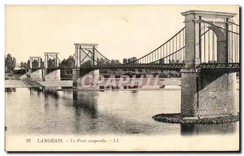 Ansichtskarte AK Langeais Le Pont suspendu