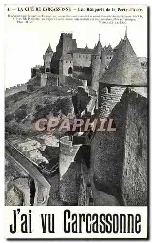 Cartes postales La Cite De Carcassonne Les Remparts de la Porte d'Aude