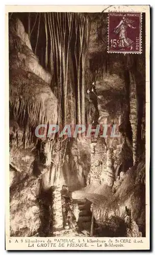 Cartes postales La Grotte De Fresque Le Baldaquin Padirac