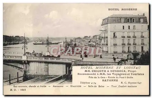 Cartes postales Hotel Moderne Et Loustau Chicoyb Dubroca Recommande Les Voyageurs Et Tourlates Pres De La Gare E