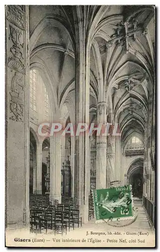 Cartes postales Gisors Vue Interieur De l'Eglise Petite Nef Cote Sud