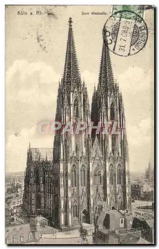 Ansichtskarte AK Koln a Rh Dom Westseite