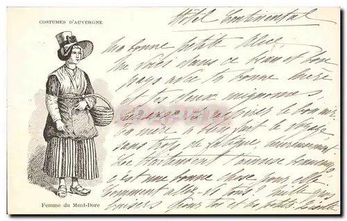 Cartes postales Femme du Mont Dore Folklore Costume