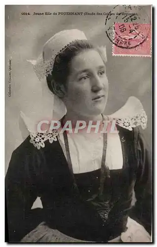 Cartes postales Jeune fille de Fouesnant Folklore Costume Bretagne