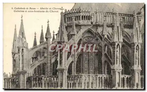 Ansichtskarte AK Cathedrale De Reims Abside Et Chevet Galeries Et Arcs Boutants Du Chevet