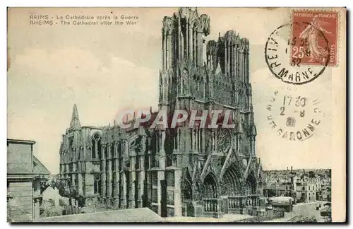 Cartes postales Reims La Cathedrale La Guerre