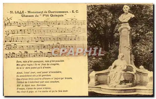 Cartes postales Lille Monument de Desrousseaux Chanson du Ptit Quinquin