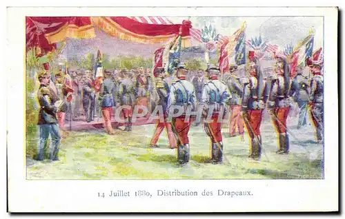 Ansichtskarte AK Distribution des Drapeaux 14 juillet 1880 Militaria