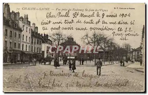 Cartes postales Chalon S Saone Vue Prise Du Faubourg St Jean Des Vignes