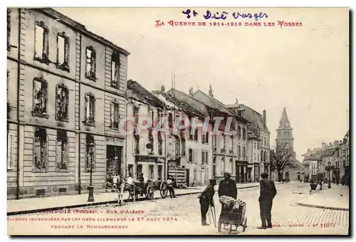 Cartes postales La Guerre De 1914 1915 Dans Les Vosges Saint Die Rue d'Alsace Maisons incendiees