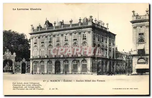 Cartes postales Nancy Eveche Ancien Hotel des Fermes