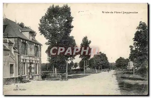 Cartes postales Route de Fere Champenoise Cafe de la gare