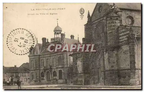 Ansichtskarte AK La Neuville Au Pont Hotel de Ville et Eglise