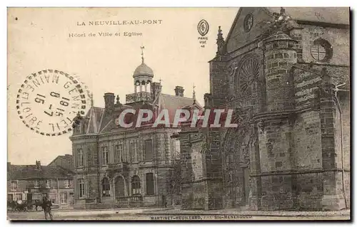 Cartes postales La Neuville Au Pont Hotel de Ville et Eglise