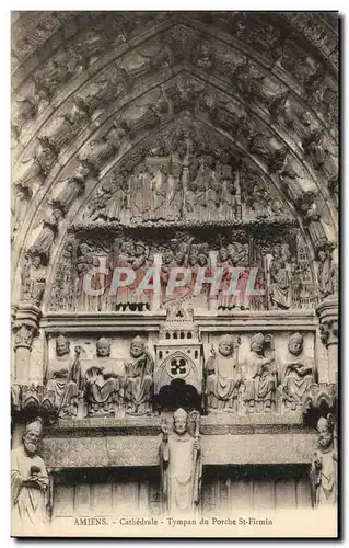 Cartes postales Amiens Cathedrale Tympan Du Porche St Firmin