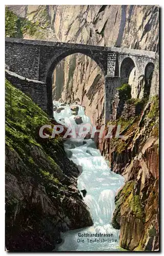 Cartes postales Gotthardstrasse Die Teufelsbrucke