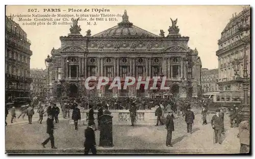 Cartes postales Paris Place De l&#39Opera Academie Nationale De Musique Le Plus Vasle Theatre Du Monde Construit