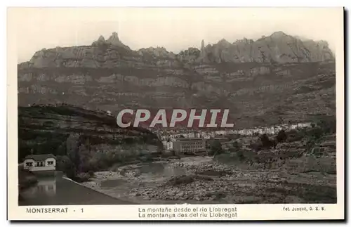 Cartes postales Montserrat La montana desde el rio Llobregat