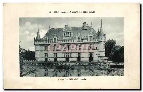 Cartes postales Chateau D&#39Azay Le Rideau Facade Meridionale