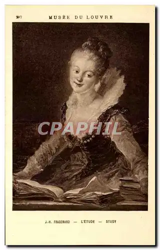 Cartes postales Fragonard L&#39Etude Study Musee du Louvre Paris